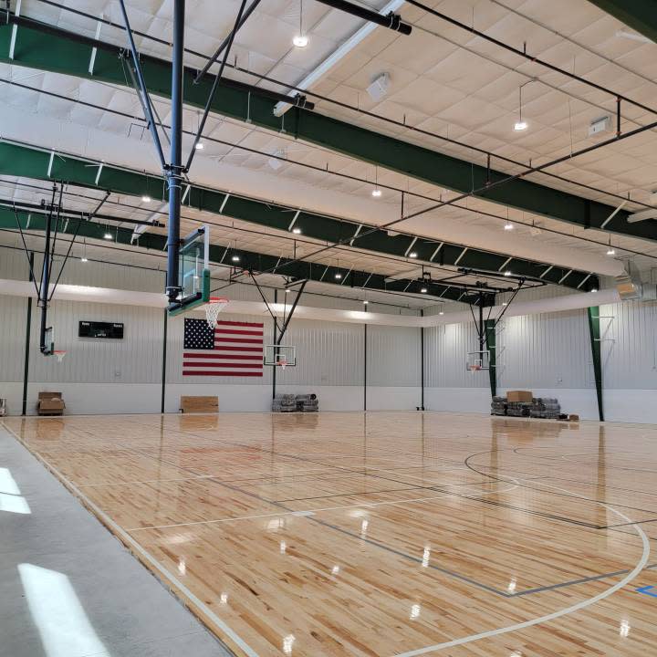 The gymnasium in the new privately-funded community center.