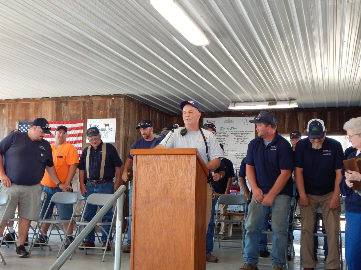 Barry Litten, shown here receiving the 2021 Outstanding Ashland County Fair Supporter award, was recognized with a certificate during the Ohio Fair Manager’s Convention for the Director’s Award for Innovation and Excellence Awards.