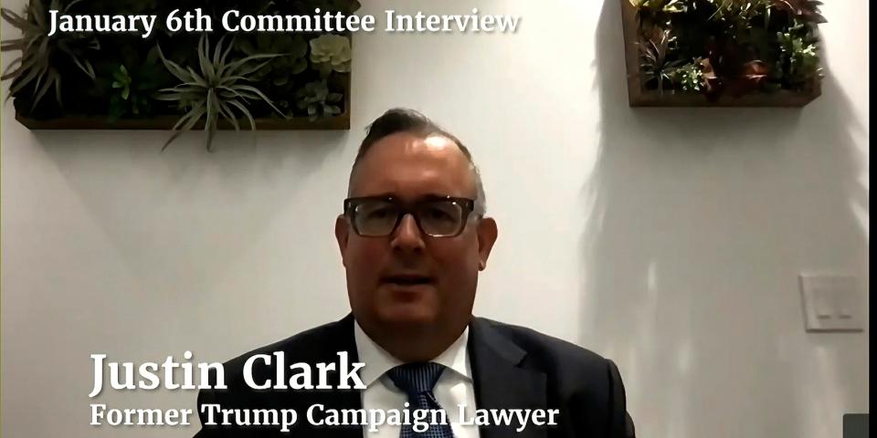 Justin Clark, former Trump campaign lawyer and advisor, in a video deposition.