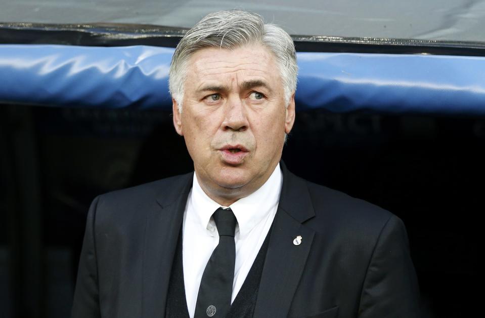 Real Madrid coach Carlo Ancelotti watches his team play Bayern Munich in their Champions League semi-final first leg soccer match at Santiago Bernabeu stadium in Madrid