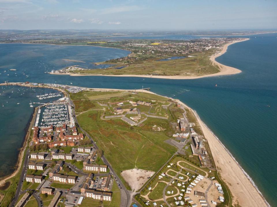 Aerial view looking west towards Hayling Island in Hampshire (Rex Features)