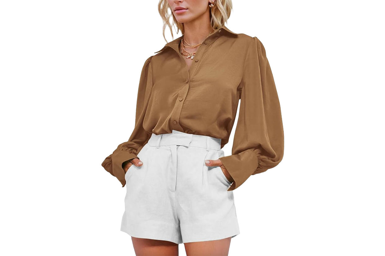 BTFBM Satin button down shirt