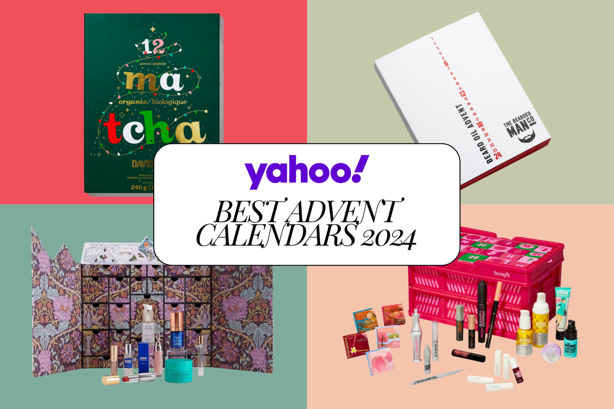 davidstea advent calendar, beard oil advent calendar, sephora benefit cosmetics advent calendar, liberty london beauty advent calendar 2024