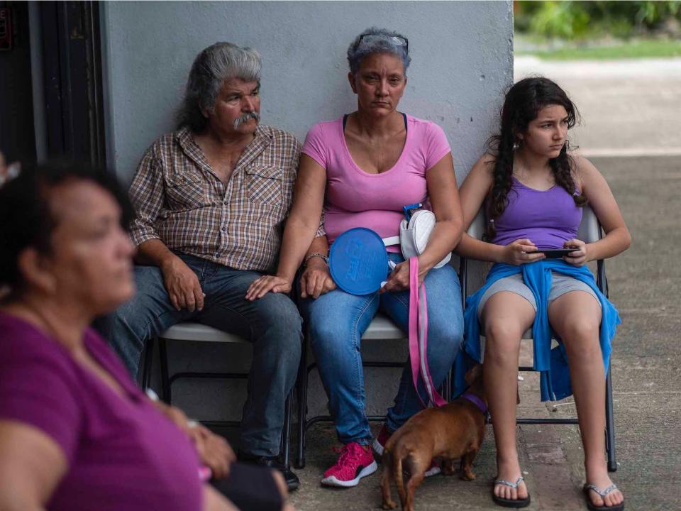 people in a shelter in Puerto Rico following the earthquake 