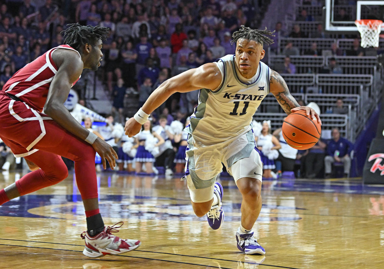 Keyontae Johnson has reignited his career at Kansas State and has his eyes on the NCAA tournament. (Peter G. Aiken/Getty Images)