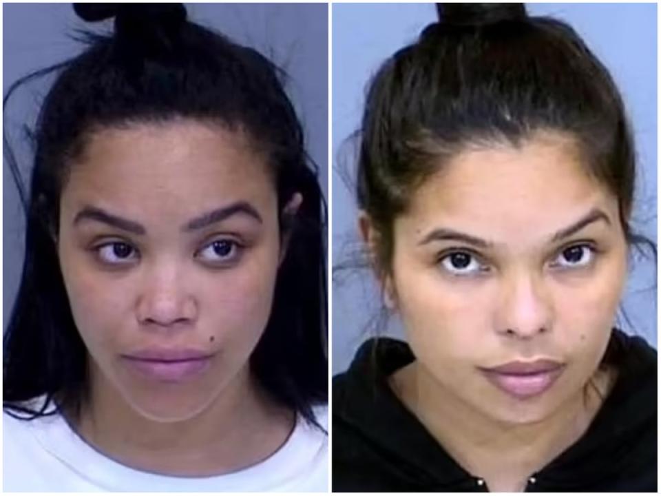 Kelly Pichardo (left) and Leeza Rodriguez (right) were convicted of assaulting a fellow plane passenger (Fox 10 Phoenix)