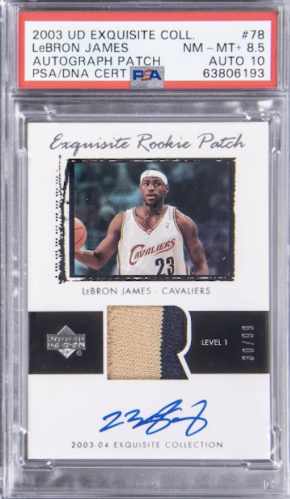 LeBron James trading card 2003 30/99