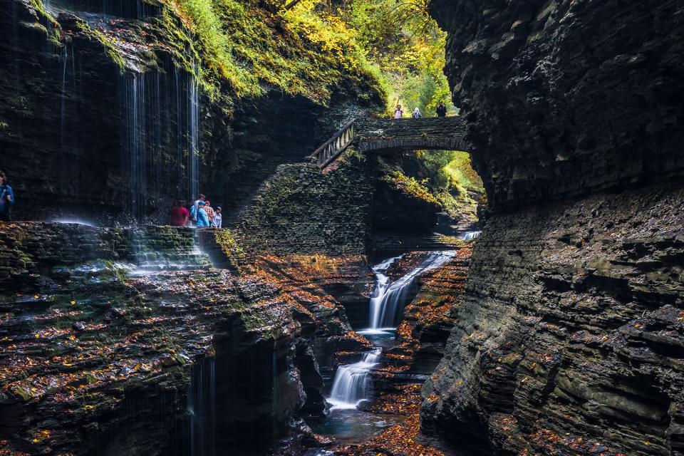 Nature Waterfall At Watkin Glen State Park