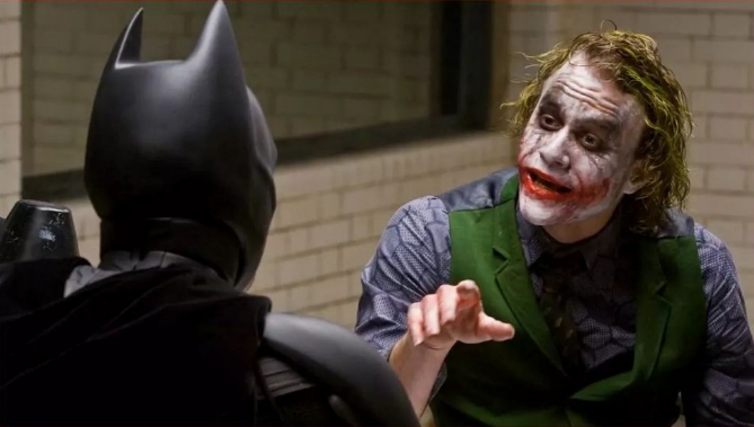 <span class="caption">Inseperable: ‘You complete me,’ Heath Ledger’s Joker tells Batman in 2008’s The Dark Knight.</span> <span class="attribution"><span class="source">Warner Bros</span></span>