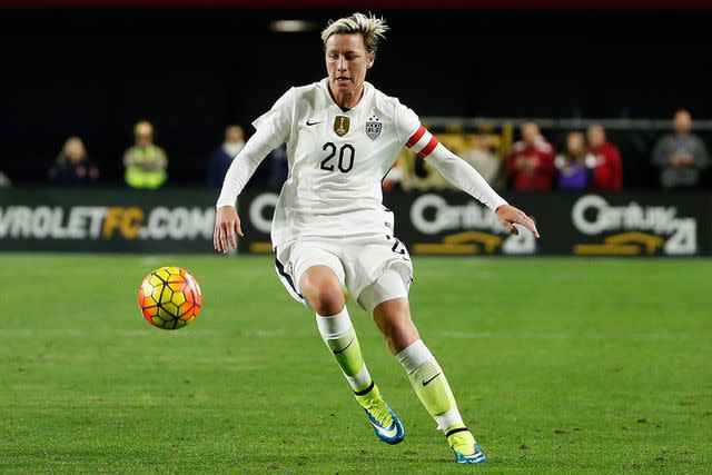 <p>Christian Petersen/Getty</p> Abby Wambach photographed during the second half of the women's soccer match against China at University of Phoenix Stadium on December 13, 2015.