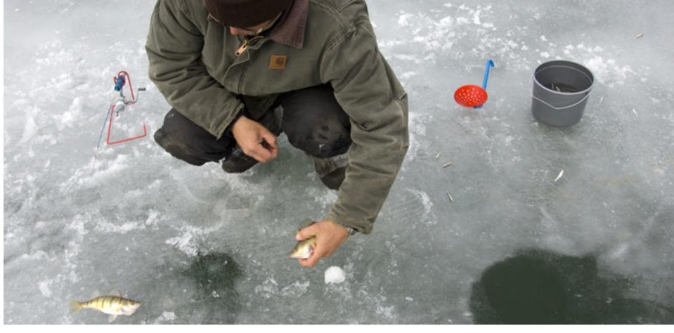 Mogadore Reservoir is used by boaters and anglers, including ice fishing in the winter.