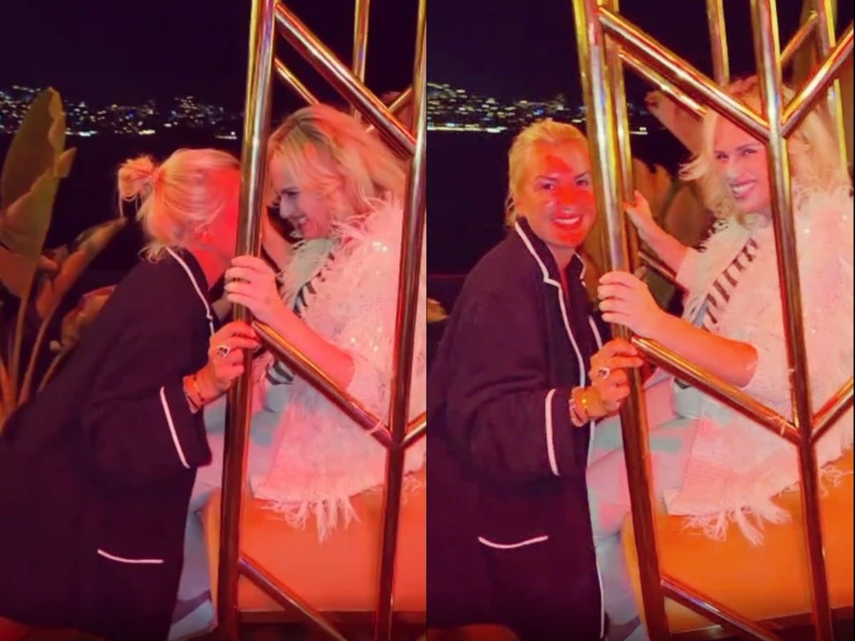 Ramona Agruma pushes Rebel Wilson on a swing in a new Instagram video (Rebel Wilson/Instagram)