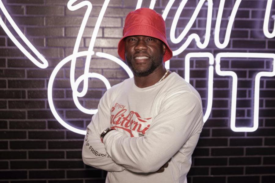 Kevin Hart poses for a portrait at the opening of his new vegan fast-food restaurant “Hart House” on Wednesday, Aug. 24, 2022 in Los Angeles. (Photo by Willy Sanjuan/Invision/AP).
