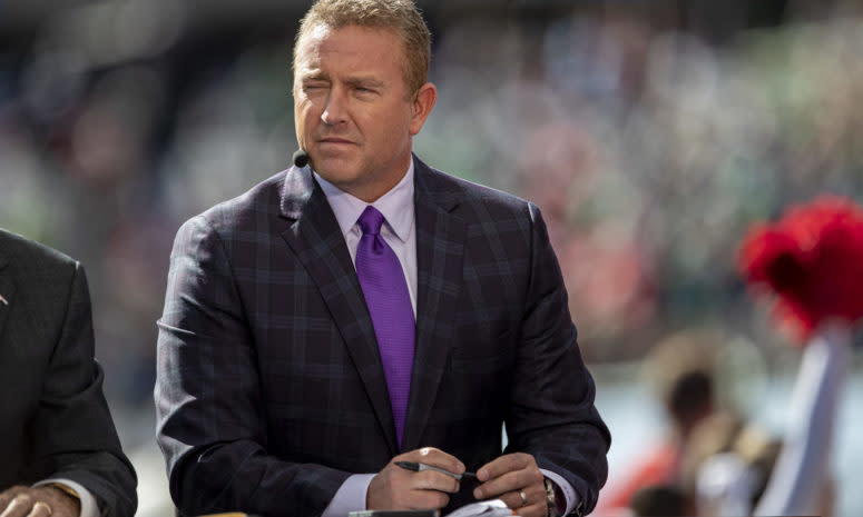 ESPN college football analyst Kirk Herbstreit on the set.