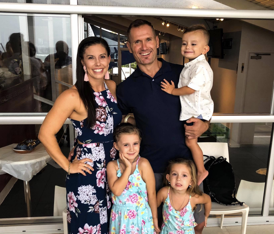 Hannah Clarke with her husband Rowan and their three young children. 