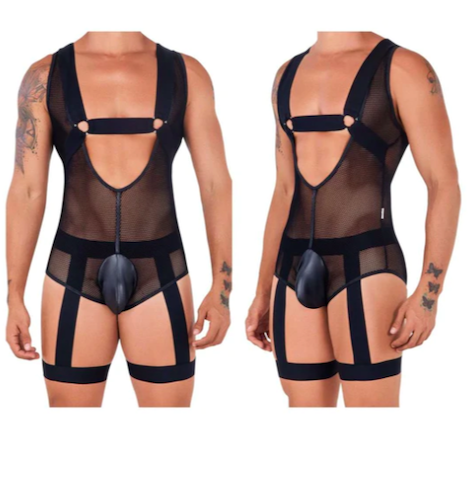 Candyman Mesh Garter Bodysuit