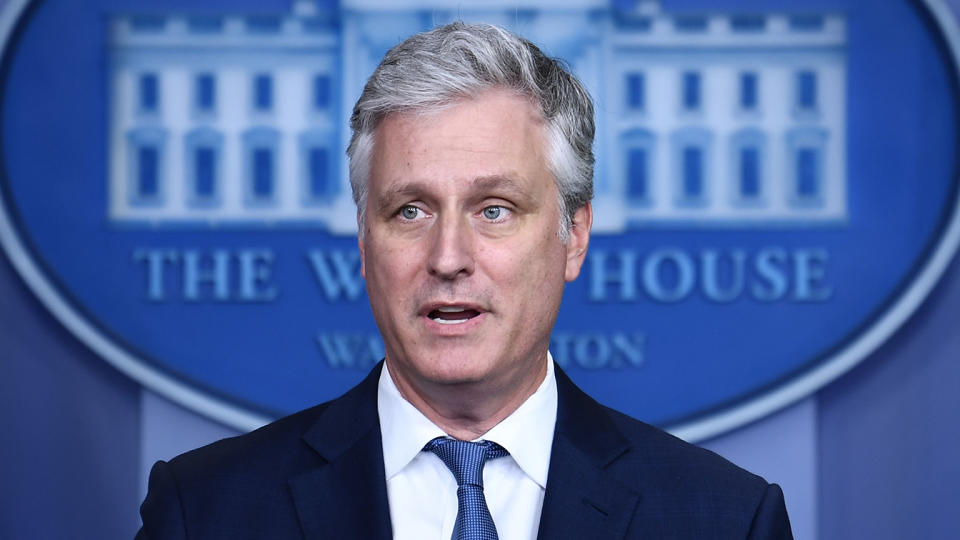 National Security Advisor Robert O'Brien speaks during a press briefing in the James S. Brady Press Briefing Room at the White House, in Washington, DC on August 13, 2020. (Brendan Smialowski/AFP via Getty Images)