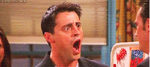 Shocked Joey Tribbiani GIF