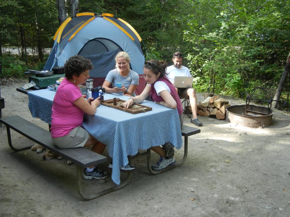 Campers enjoy a game and time together at a Vermont state park.