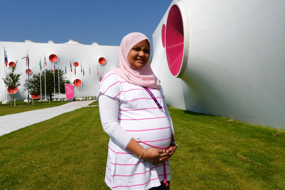 <b>Nur Suryani Mohamed Taibi - 29</b><br> A heavily pregnant Nur Suryani Mohamed Taibi of Malaysia poses during a Shooting Preview at the Royal Artillery Barracks on July 25, 2012 in London, England. (Photo by Lars Baron/Getty Images)