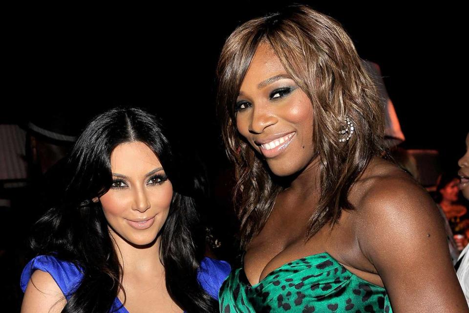 <p>Charley Gallay/Getty </p> Serena Williams and Kim Kardashian in 2010