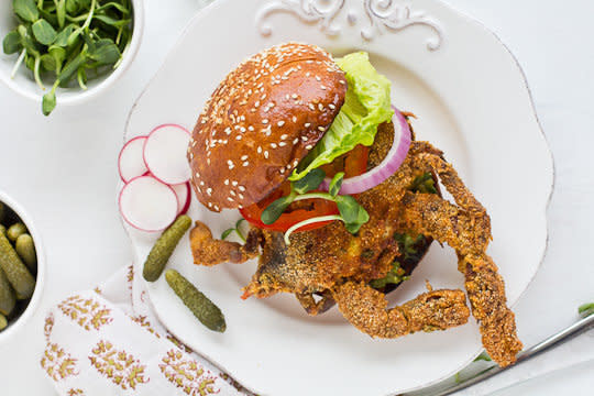 <strong>Get the <a href="http://www.perfectmorsel.com/2013/05/so-wrong-its-right-soft-shell-crab-pakora-po-boy/" target="_blank">Soft Shell Crab Pakora Po’ Boy recipe</a> from Perfect Morsel</strong>