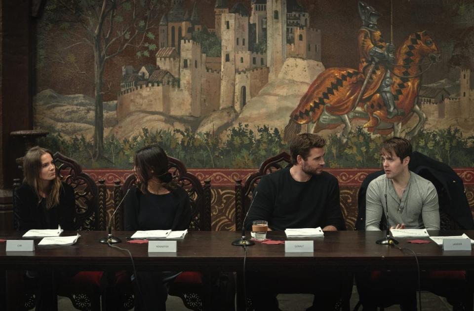 Cast members from The Witcher season 4 at a table read