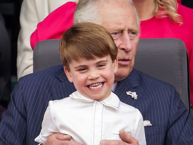 <p>Chris Jackson / POOL / AFP / Getty</p> Prince Louis and King Charles on June 5, 2022