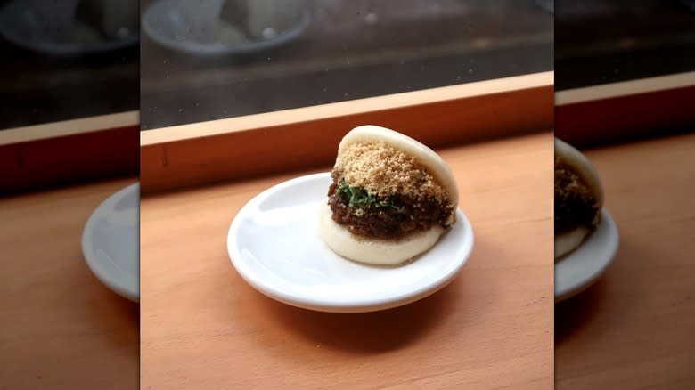 generously filled bao by the window