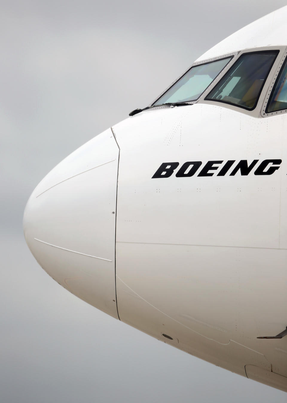 The nose of a Boeing commercial airliner (Cameron Spencer / Getty Images)