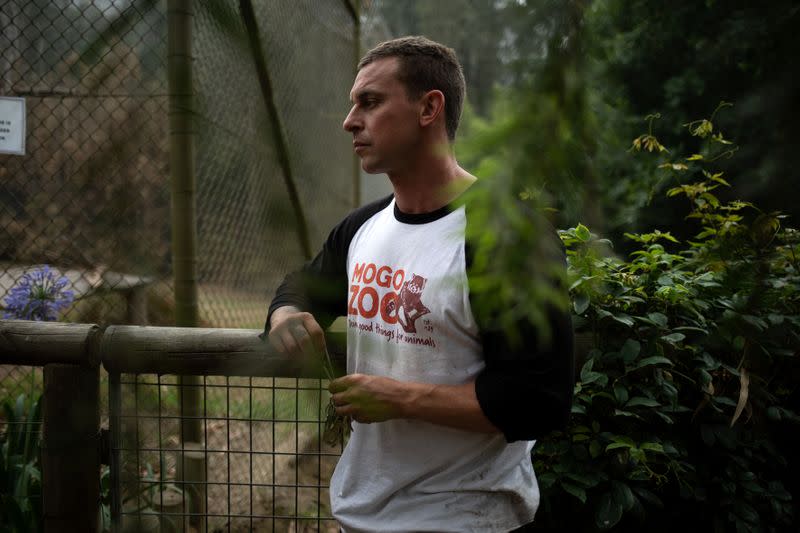 Director of Mogo Zoo Chad Staples pauses during an interview with Reuters