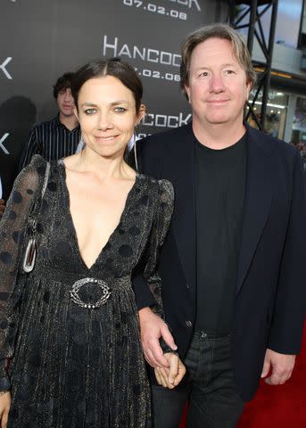 <p>Eric Charbonneau/Shutterstock</p> Justine Bateman and Mark Fluent at the Premiere of Columbia Pictures' 'Hancock' on June 30, 2008