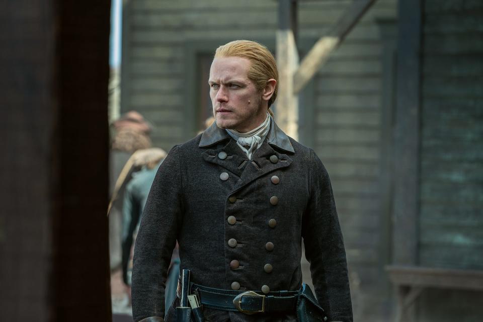 sam heughan as jamie fraser in outlander season 7