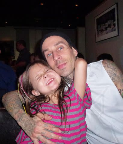 <p>Travis Barker/Instagram</p> Travis Barker with his daughter Alabama Barker.