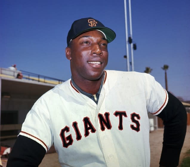 San Francisco Giants' Willie McCovey poses.