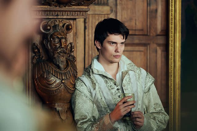 <p>Starz</p> George Villiers (Nicholas Galitzine) on "Mary & George"