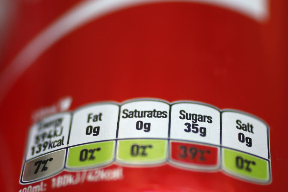 The nutritional value of a can of Coca-Cola. (Photo: Stefan Wermuth/Reuters)