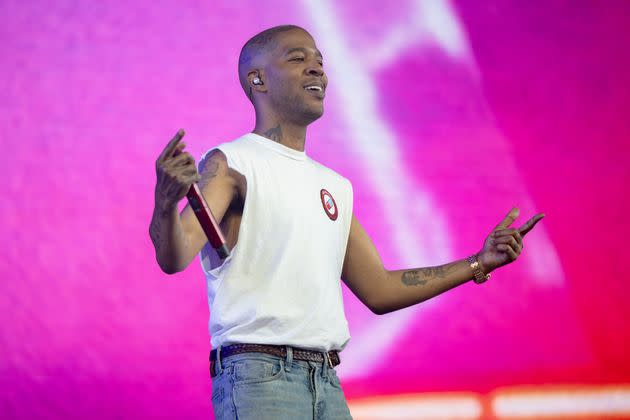 Cudi performed for 45 minutes before his leap of faith landed him in the hospital.