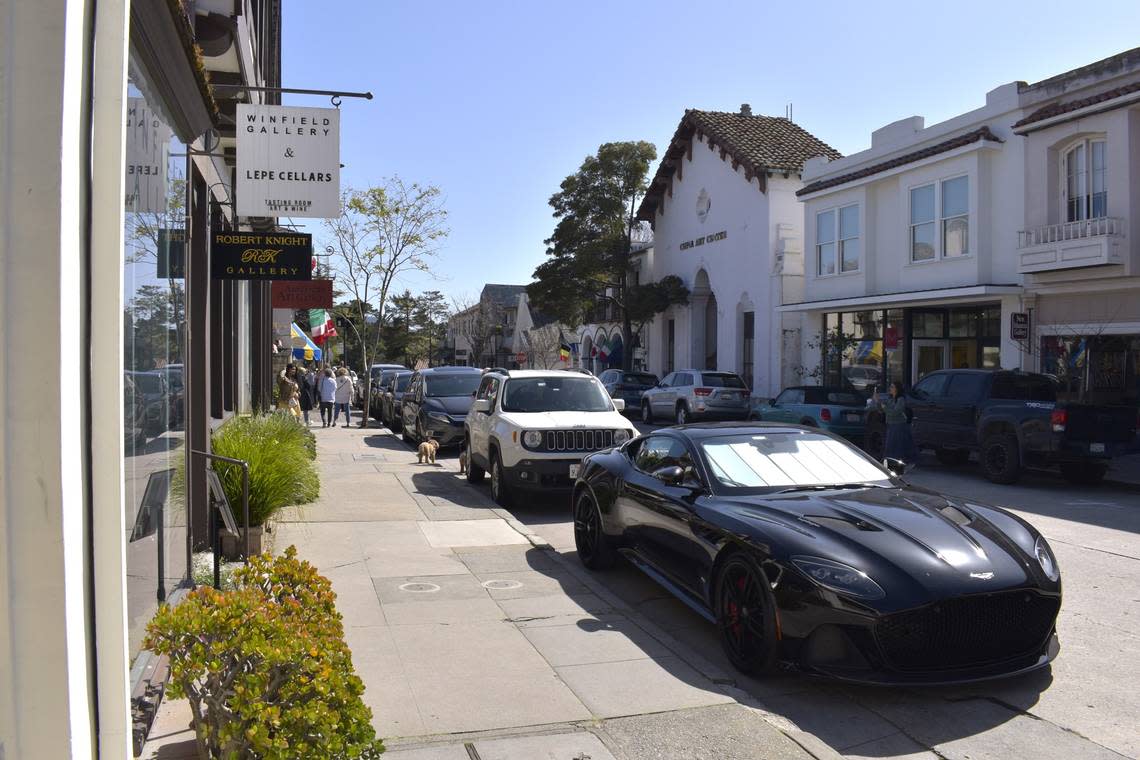 Dolores Street near Carmel Plaza is just one of several that feature high-end storefronts, including fine art galleries, wine-tasting establishments and expensive real estate offices.