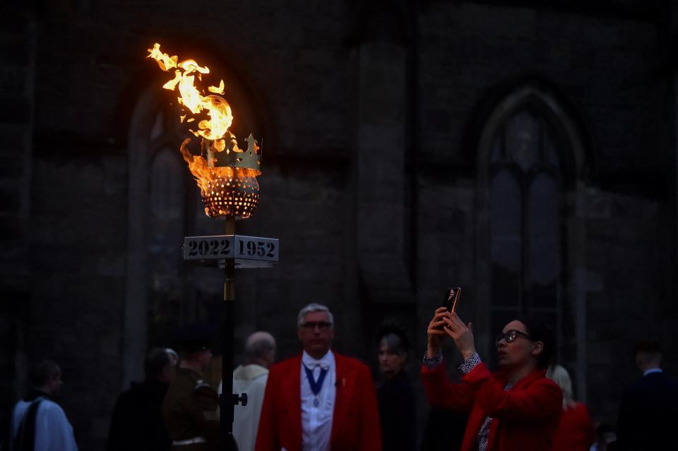 Beacon at at Macartin's Cathedral in Enniskillen (Reuters)