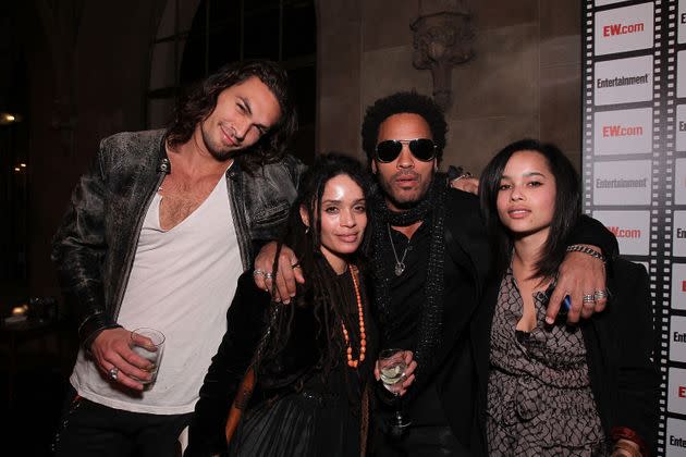 From left: Jason Momoa, Lisa Bonet, Lenny Kravitz and Zoe Kravitz at an Entertainment Weekly party in February 2010 in Los Angeles. (Photo: Alexandra Wyman via Getty Images)