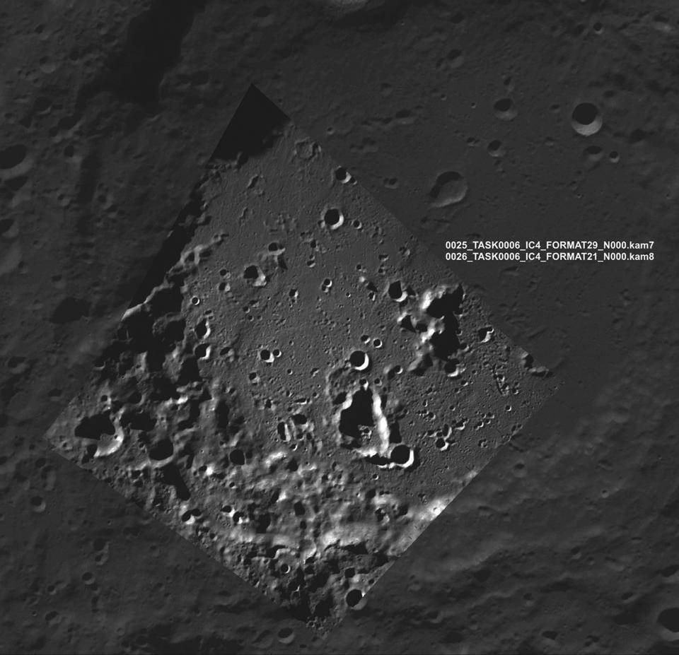 This photo released by the Roscosmos State Space Corporation on Thursday, Aug. 17, 2023, shows an image of the lunar south pole region on the far side of the moon captured by Russia's Luna-25 spacecraft before its failed attempt to land. Russia's Roscosmos state corporation said Sunday that the Luna-25 crashed into the moon after it spun into an uncontrolled orbit. The authorities have opened an inquiry into the possible cause. (Centre for Operation of Space Ground-Based Infrastructure-Roscosmos State Space Corporation via AP)