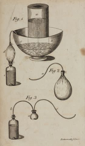 <p>Science & Society Picture Library / Getty Images</p> A 1772 illustration demonstrating Priestley's sparkling water contraption