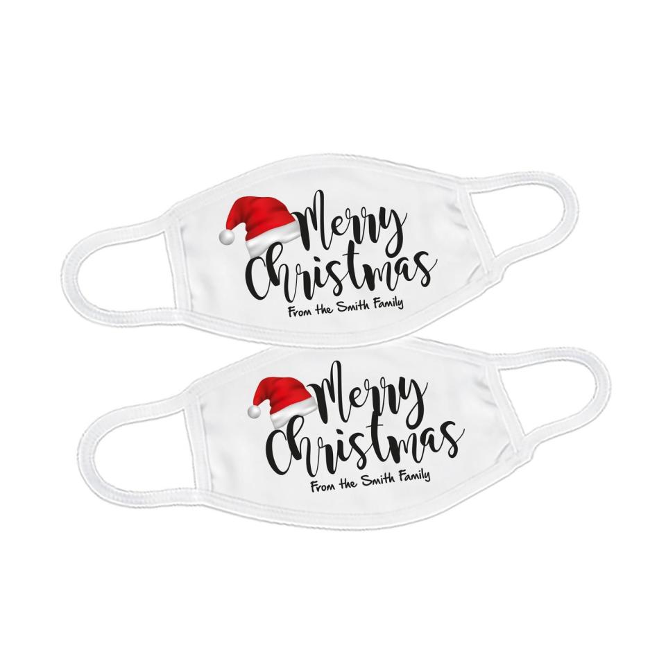 3) Personalized Christmas Face Mask