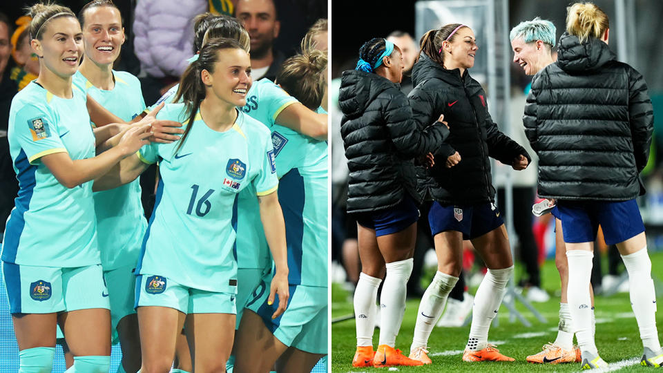 The Matildas and USA at the Women's World Cup.