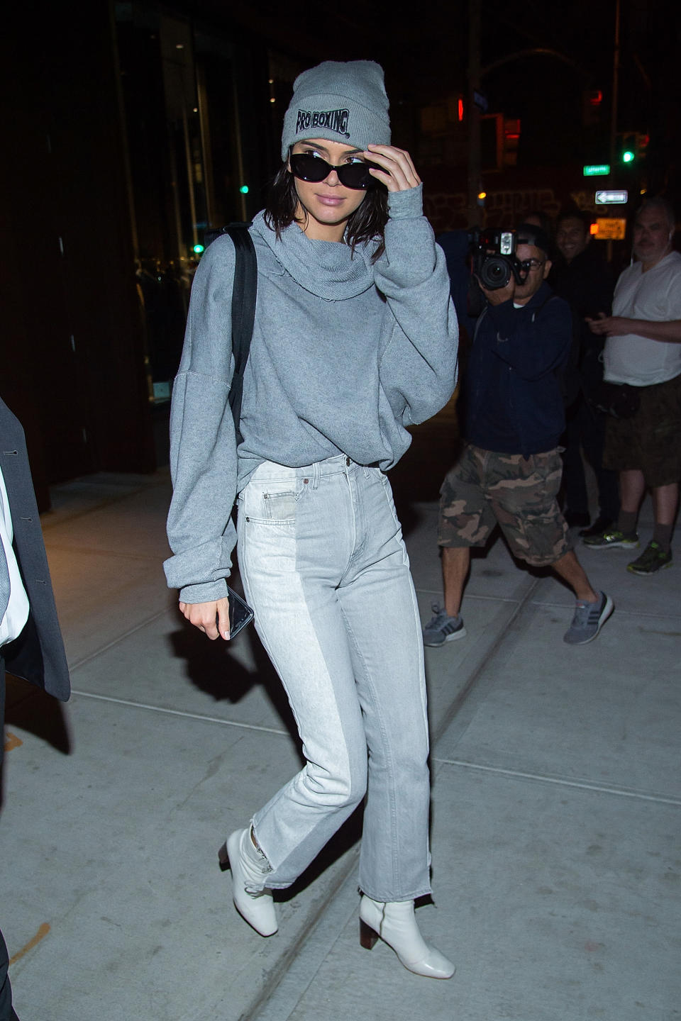 Kendall Jenner walking down the street in NoHo in New York City in May 2017.