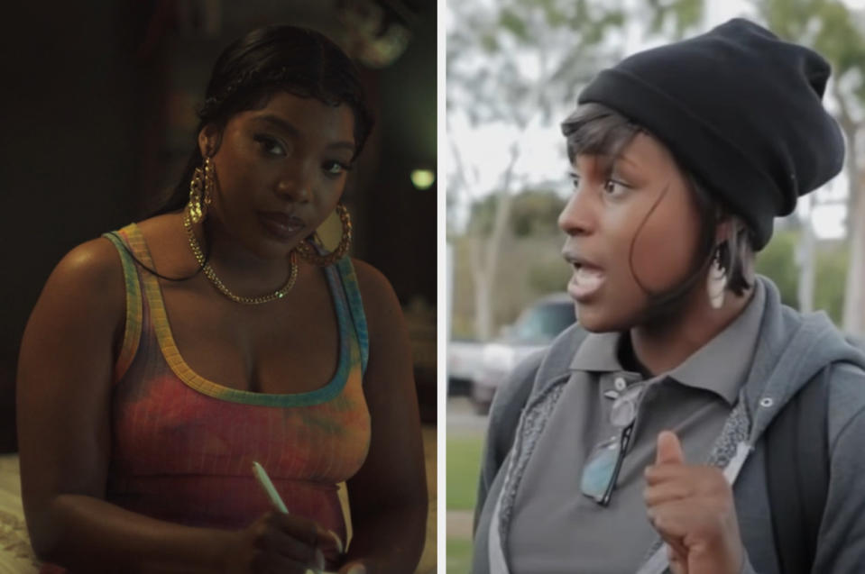 KaMillion as Mia writes lyrics with Shawna, Issa Rae as J freestyles in "Awkward Black Girl"