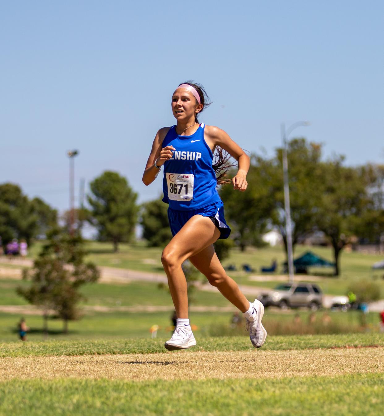 Frenship's Amaya Mendoza competes in the Lubbock Independent School District cross country Invitational, Saturday, Sept. 17, 2022, at Mae Simmons Park.