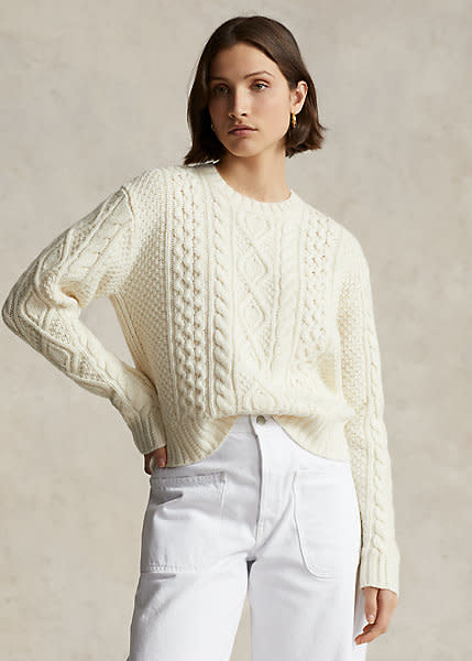 <p><a href="https://go.redirectingat.com?id=74968X1596630&url=https%3A%2F%2Fwww.ralphlauren.com%2Fwomen-clothing-sweaters%2Faran-knit-wool-blend-crewneck-sweater%2F0076059559.html&sref=https%3A%2F%2Fwww.womenshealthmag.com%2Flife%2Fg45617546%2Frory-gilmore-sweater%2F" rel="nofollow noopener" target="_blank" data-ylk="slk:Shop Now;elm:context_link;itc:0;sec:content-canvas" class="link ">Shop Now</a></p><p>Aran-Knit Wool-Blend Crewneck Sweater</p><p>ralphlauren.com</p><p>$298.00</p>