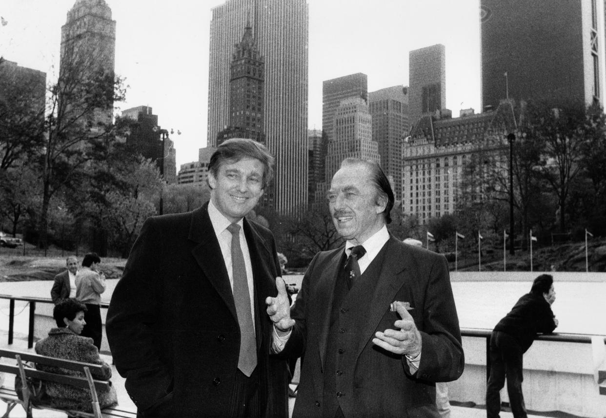 Donald Trump and his father, Fred, at the opening of the Wollman Rink in Central Park in 1987.